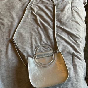 Silver crossbody purse